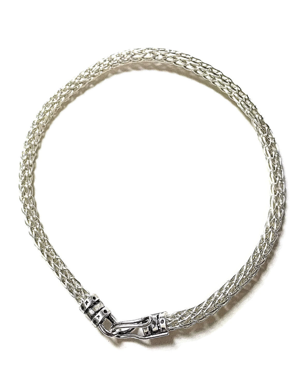 Silver Viking knit bracelet