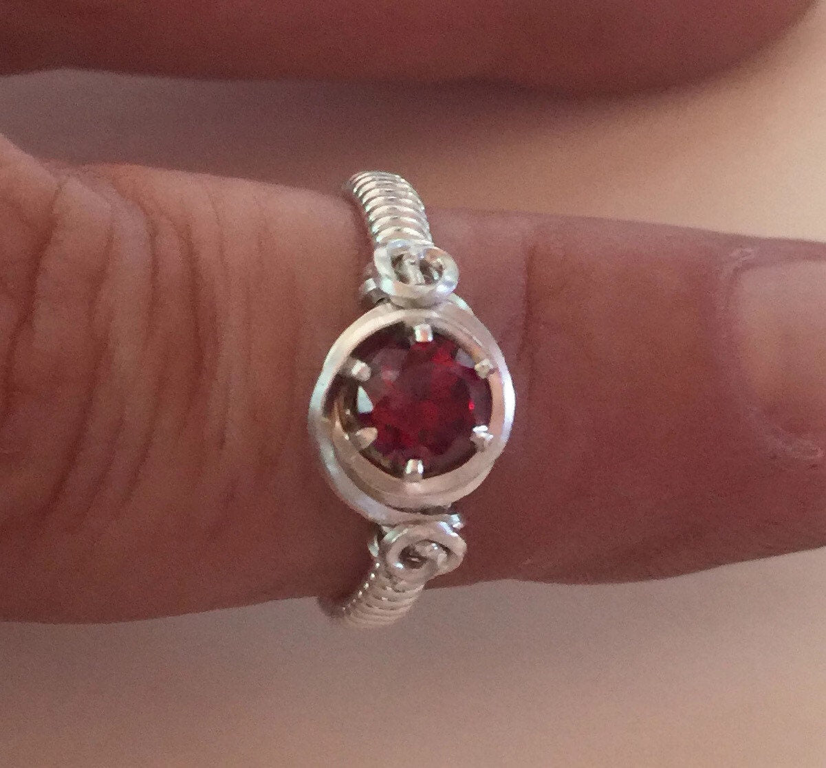 Silver Garnet ring