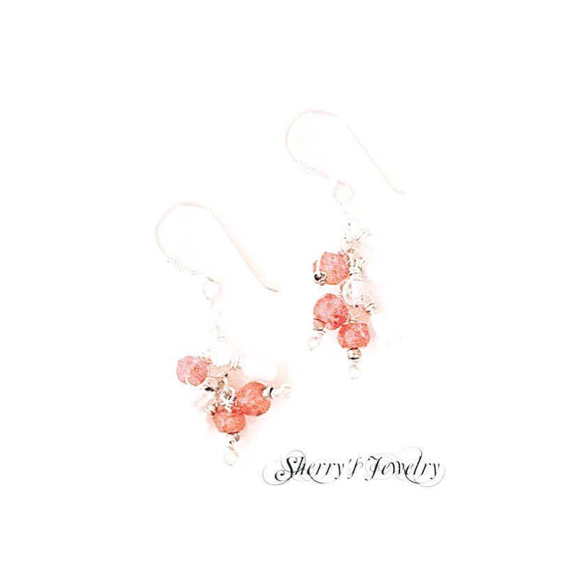 Silver carnelian pearl earrings