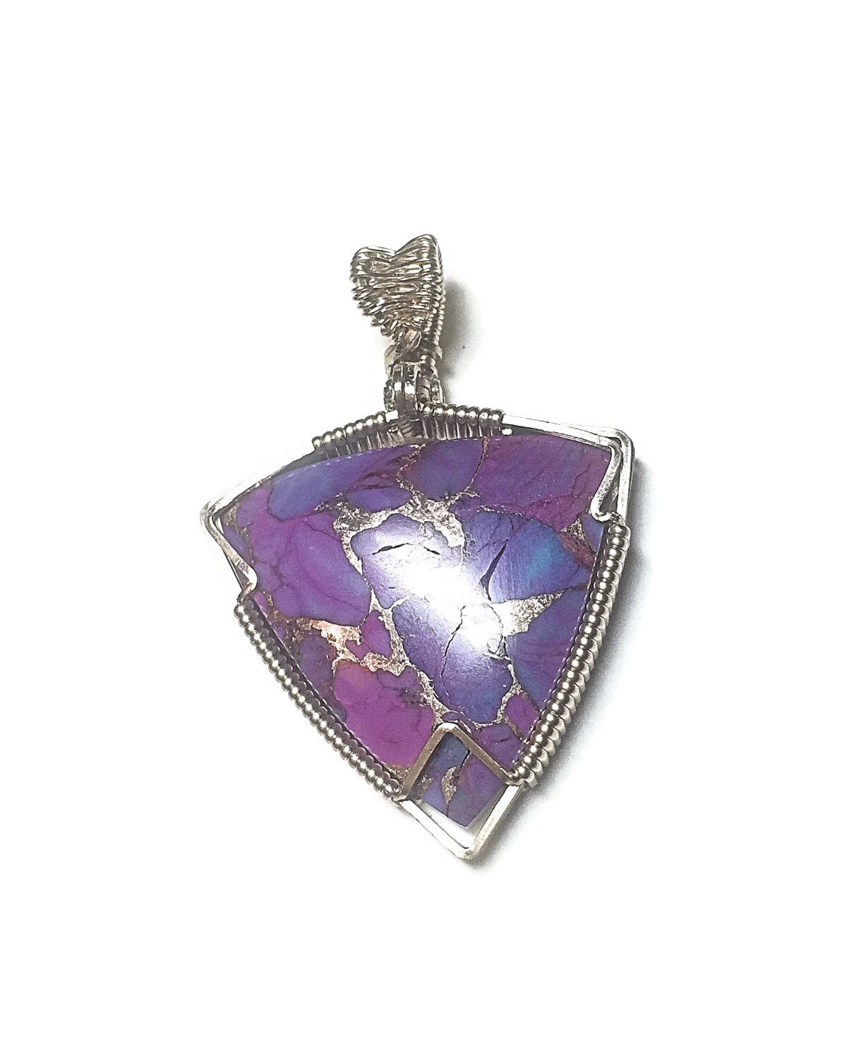 Handmade Gold Colbaugh (dyed)purple & Bronze Mohave Turquoise Pendant