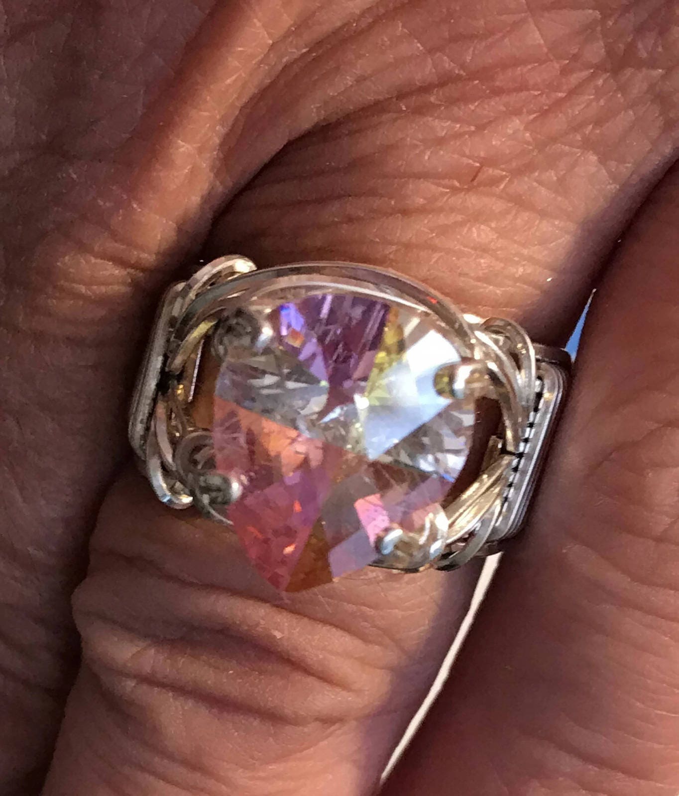 Silver Cubic zirconia solitaire ring