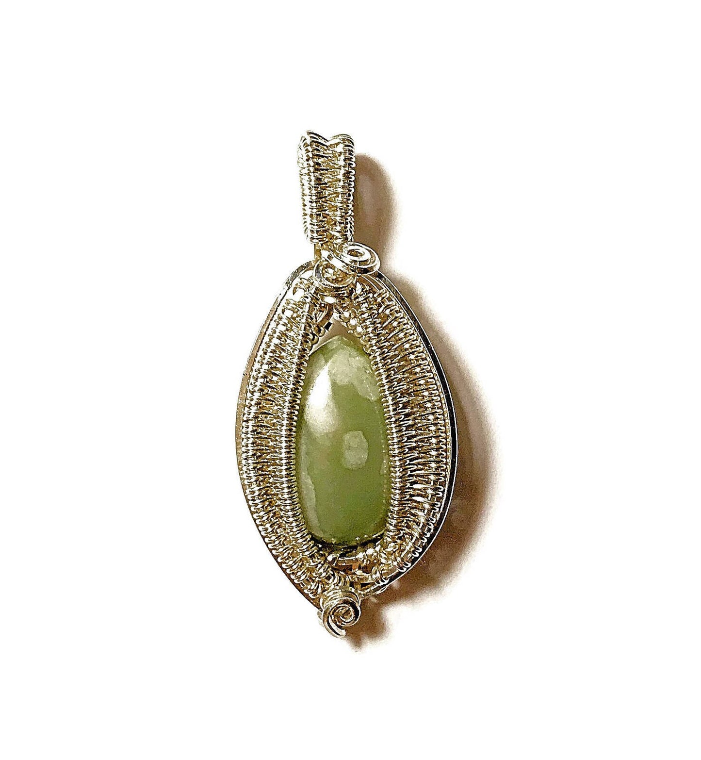 Handmade Sterling silver Peace stone pendant