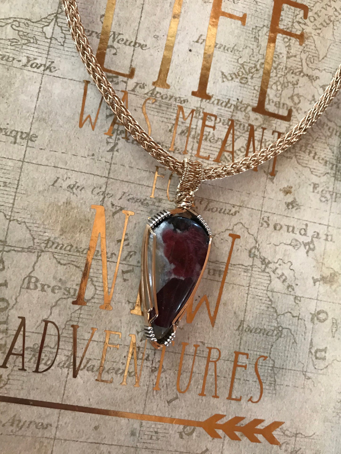 14kt Gold Eudalyte necklace