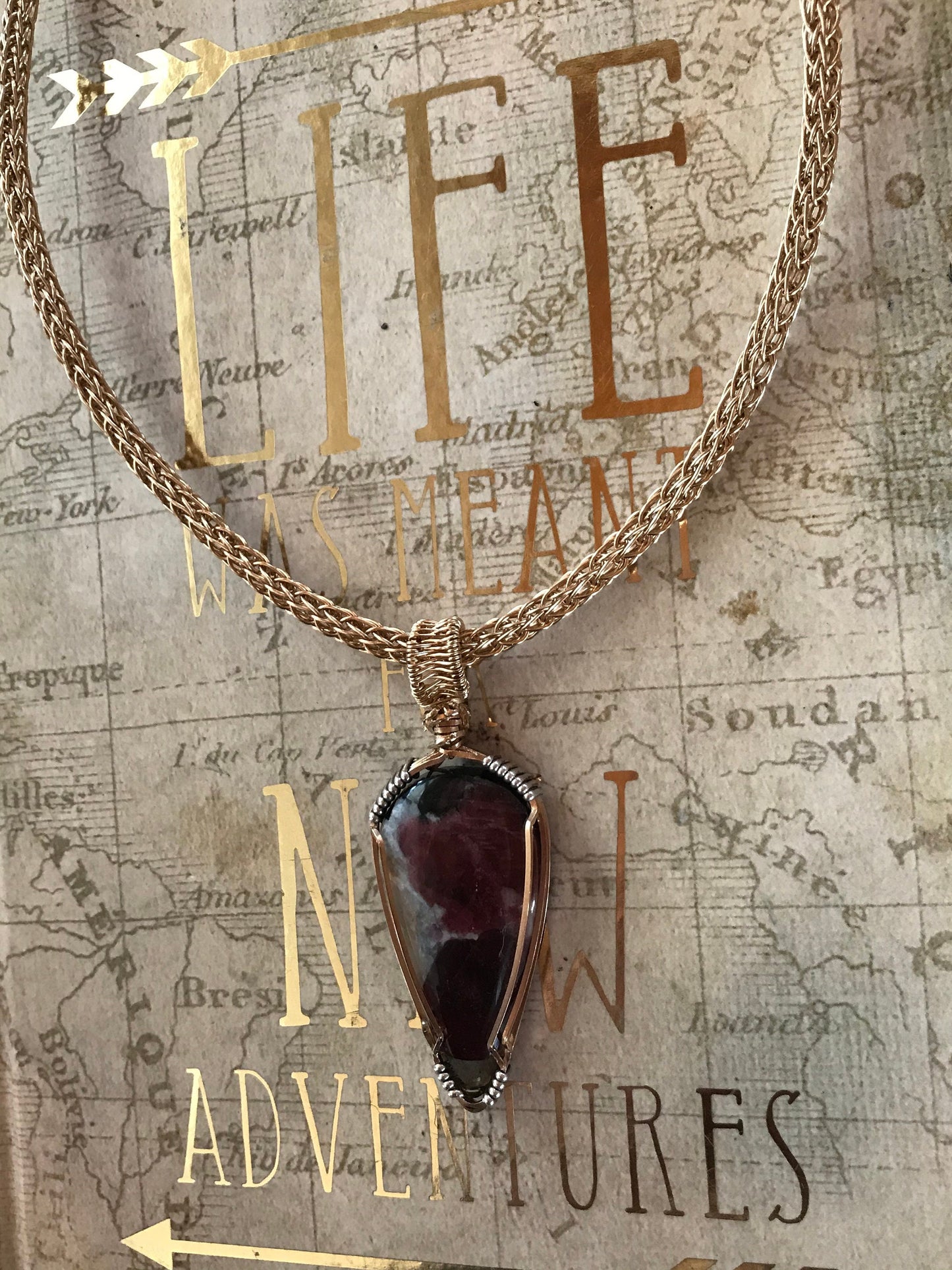 14kt Gold Eudalyte necklace
