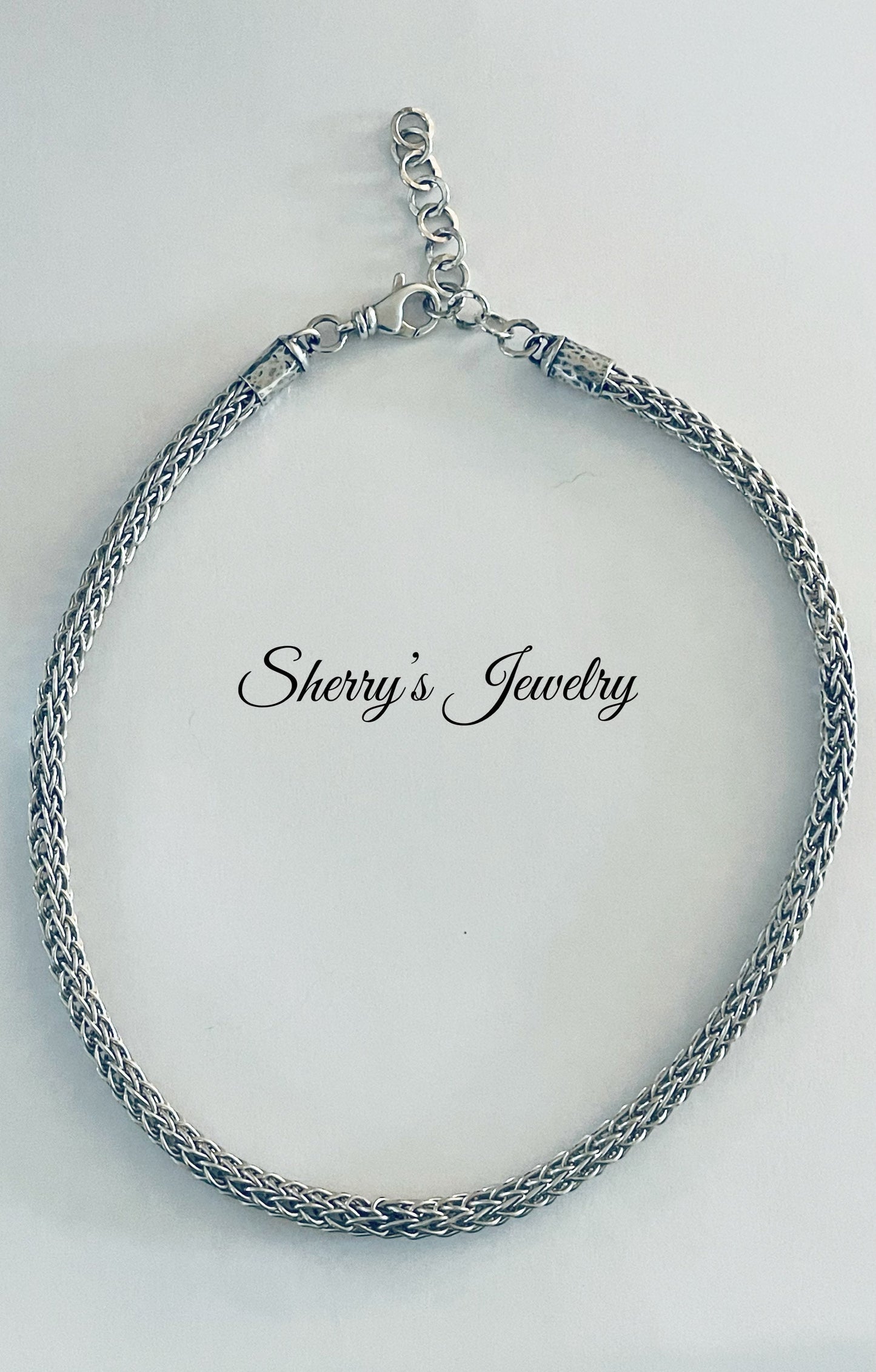 Silver Viking knit choker