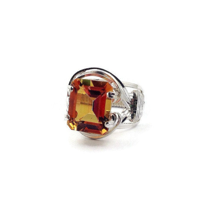 Silver Azotic Topaz Solitaire ring