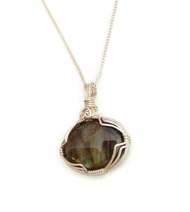 Silver Labradorite Pendant