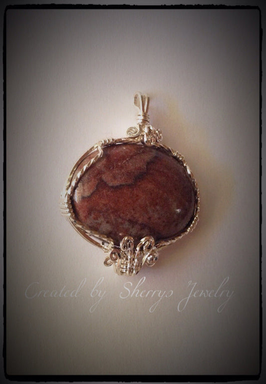 Handmade Sun rock gemstone pendant - Statement pendant