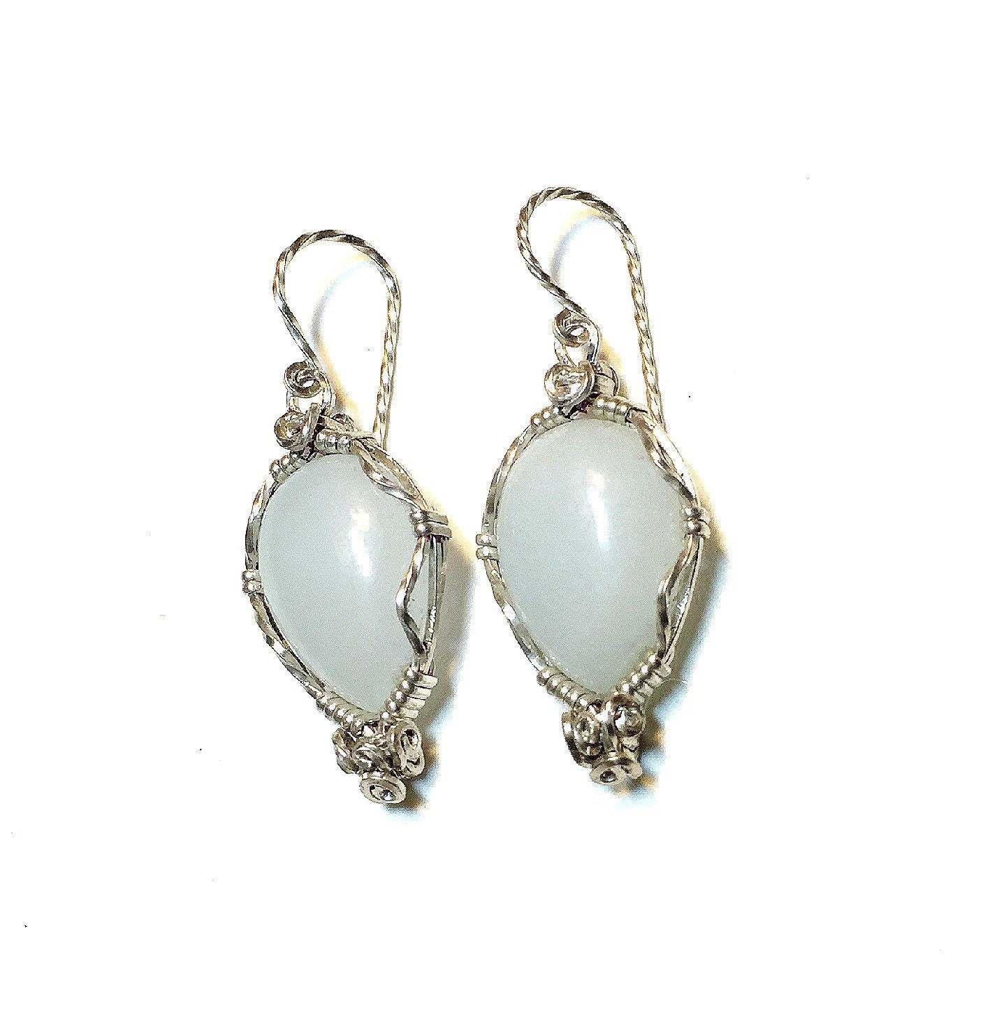 Silver Blue quartz earrings