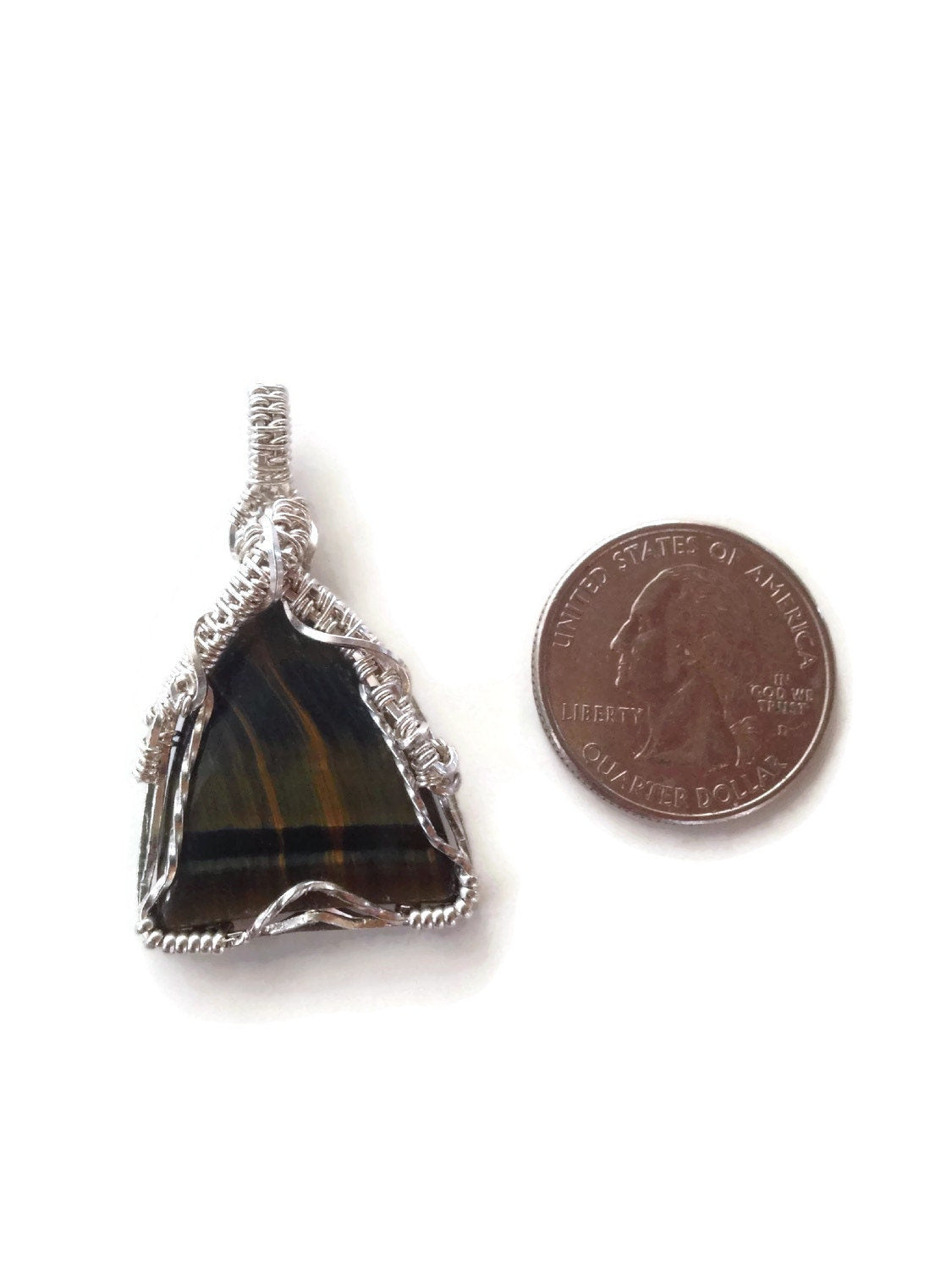 Sterling silver Tiger Eye Gemstone pendant
