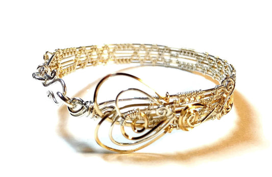 14kt Gold and Silver bangle